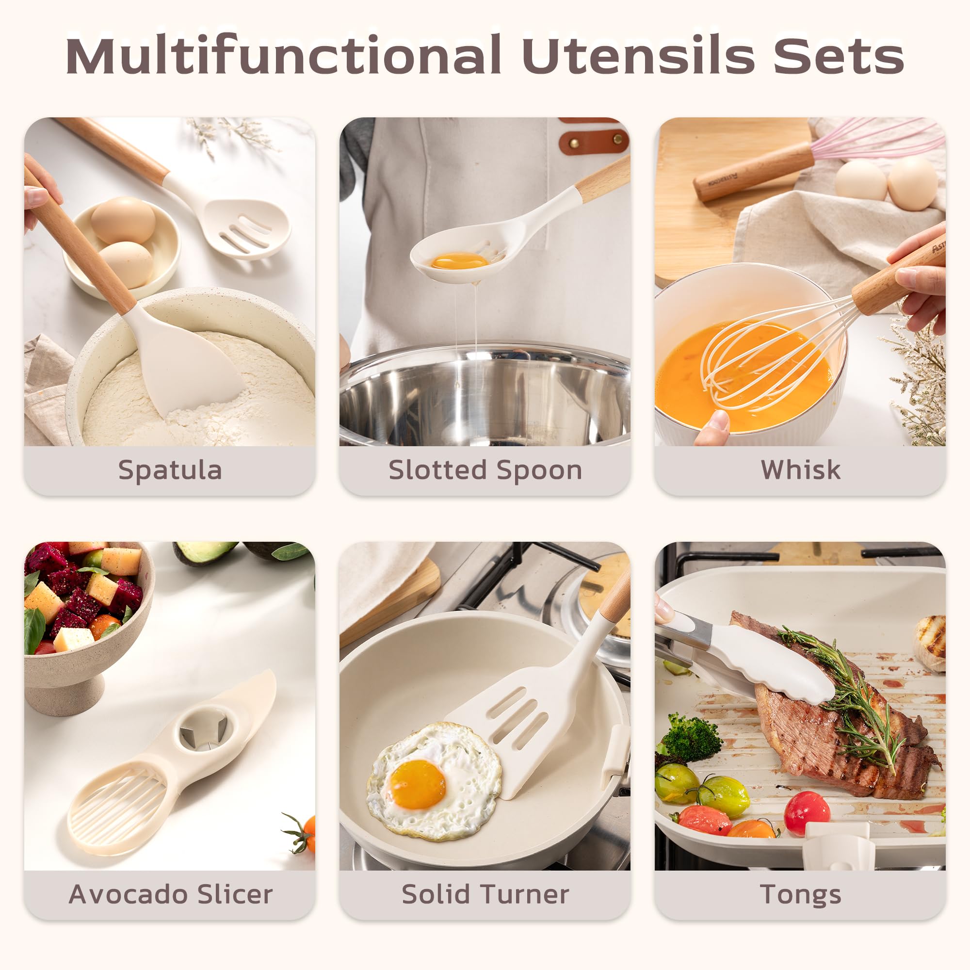Astercook spatule et cuillère proches, parfaite protection des poêles