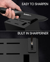 Astercook couteaux à steak présentés sur planche pour service et tranchage net