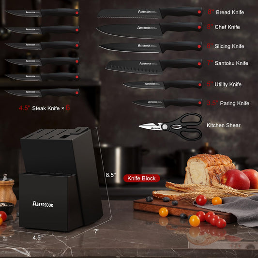 Astercook gros plan lame avec revêtement noir, protection anti-adhérente et anti-rouille