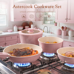 Astercook gros plan revêtement céramique antiadhésif pour nettoyage facile