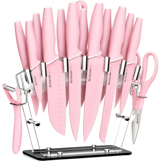 Astercook ensemble devant montrant couteaux et bloc pour rangement net