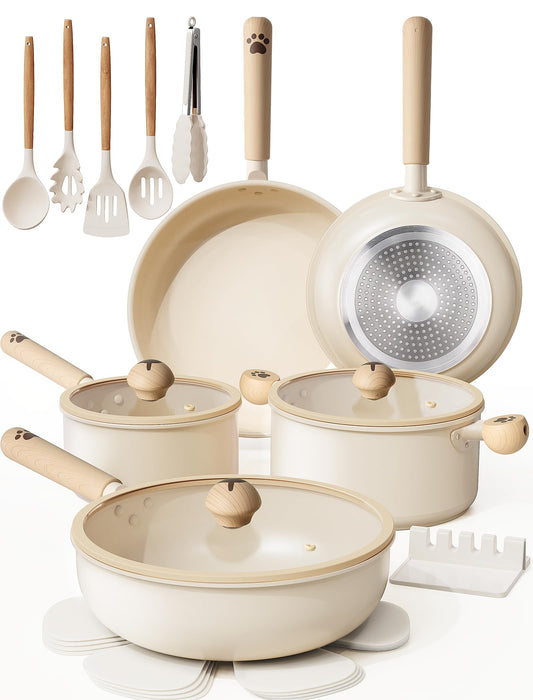 Astercook ensemble face avant montrant toutes les pièces et gain de place