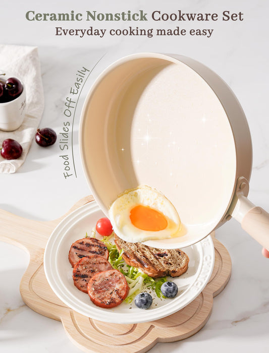 Astercook gros plan du revêtement céramique pour cuisson sans adhérence