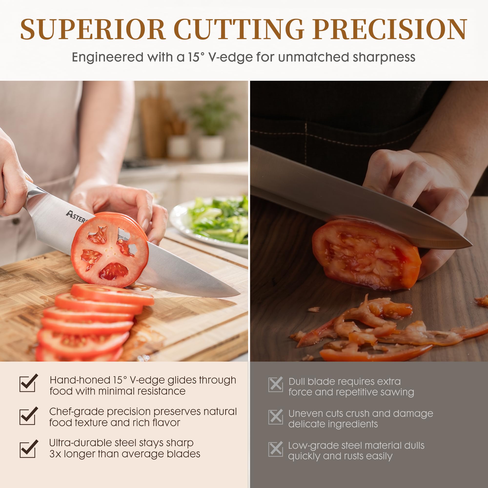 Astercook détail du manche ergonomique offrant prise confortable et contrôle