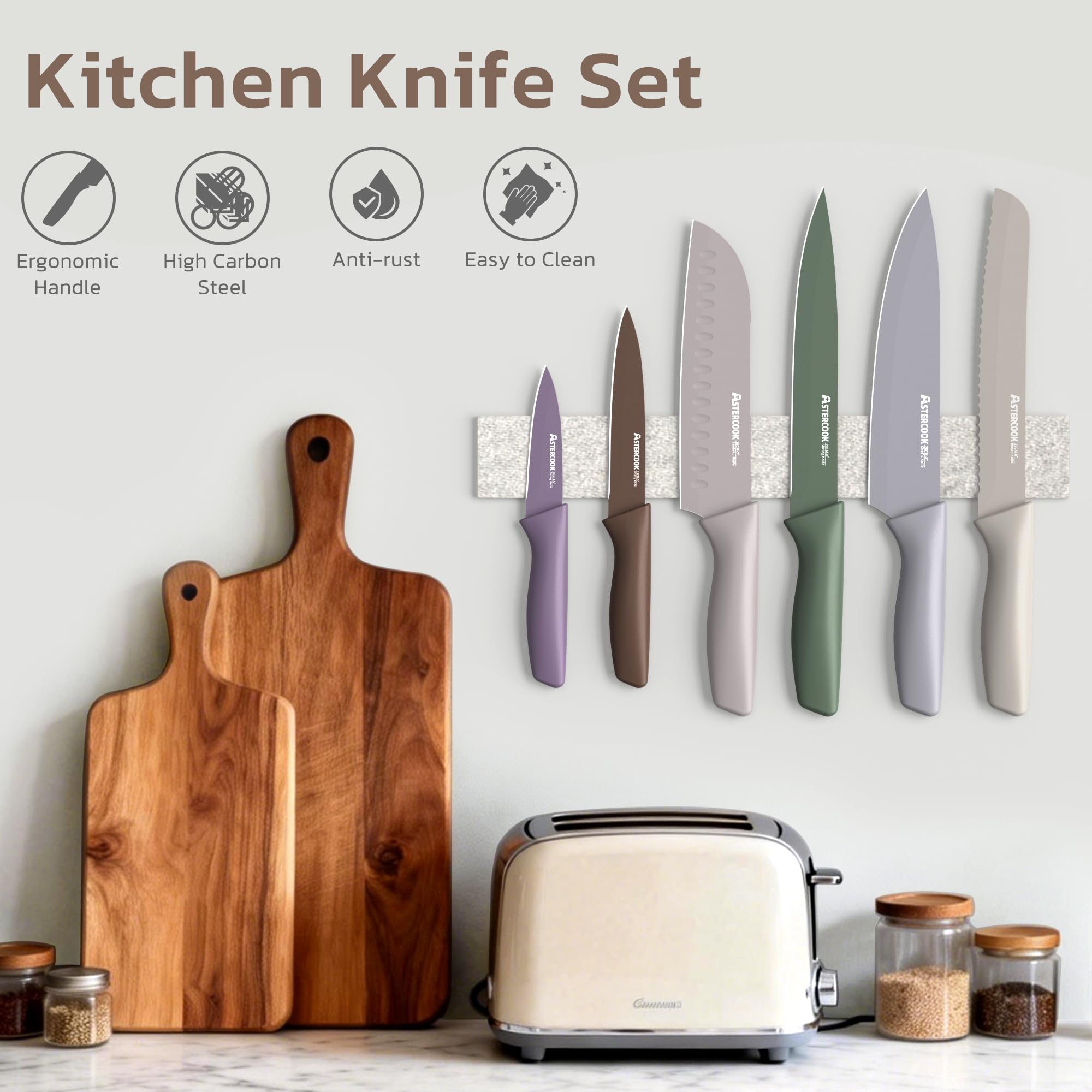 Astercook protège-lames retiré montrant sécurité et rangement compact pour transport