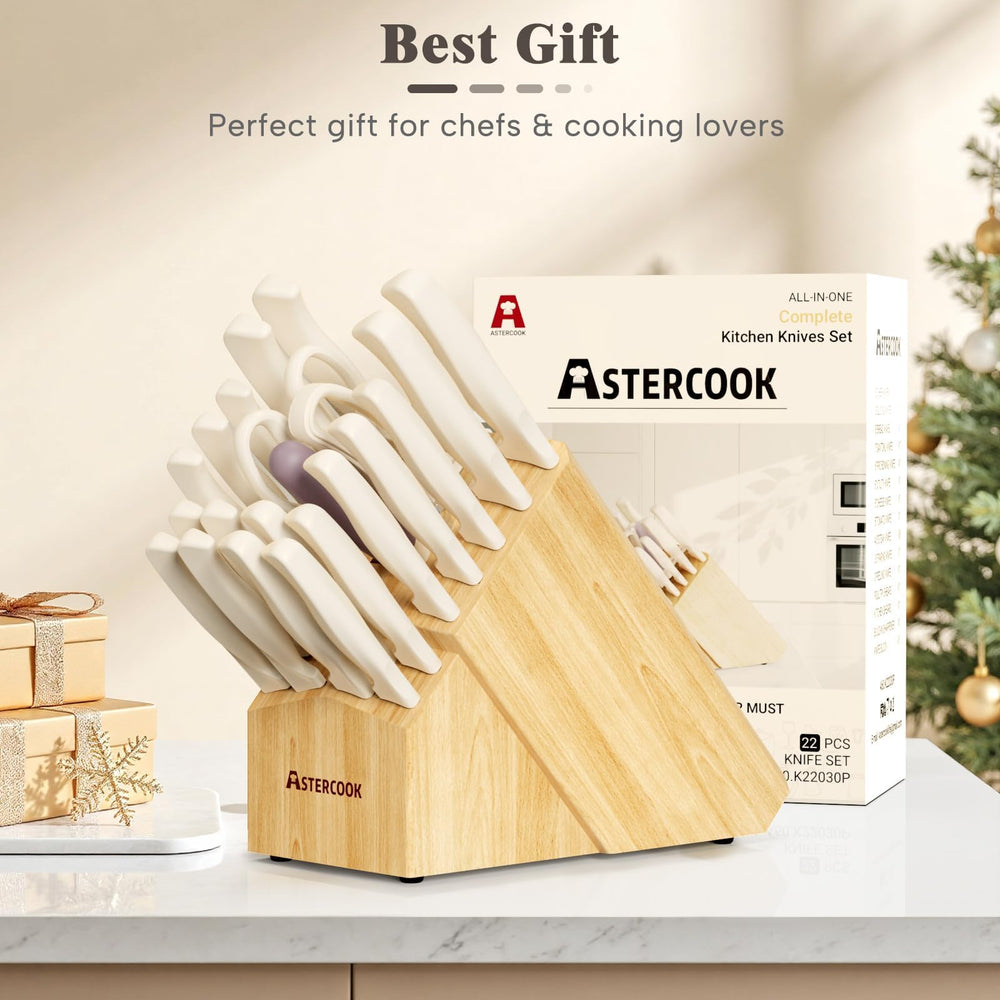 Astercook couteau en action préparant légumes pour gain de temps