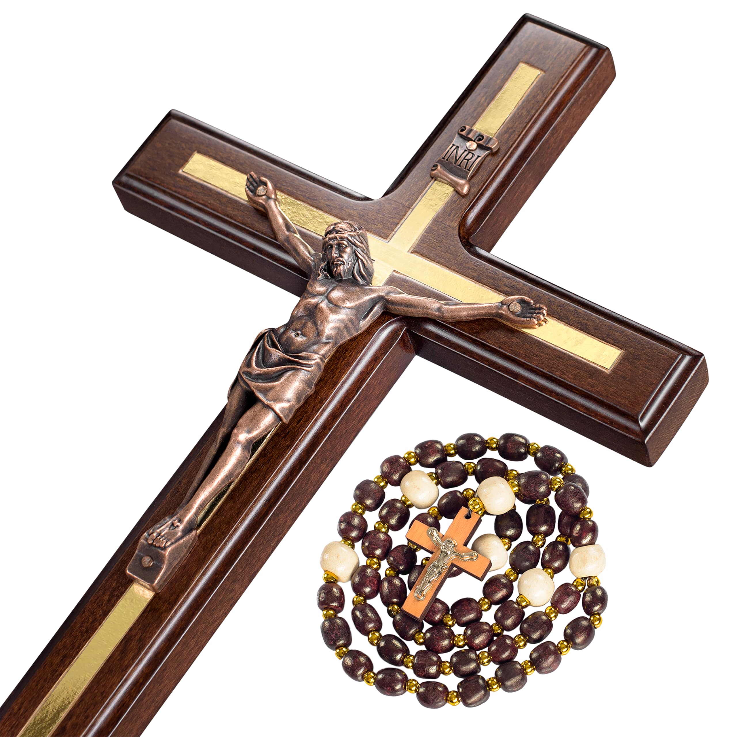 Asterom crucifix face visible accroche mur apportant présence spirituelle