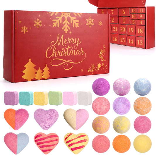 Atonofun calendrier face avant festif montrant 24 cases, évoque surprise quotidienne