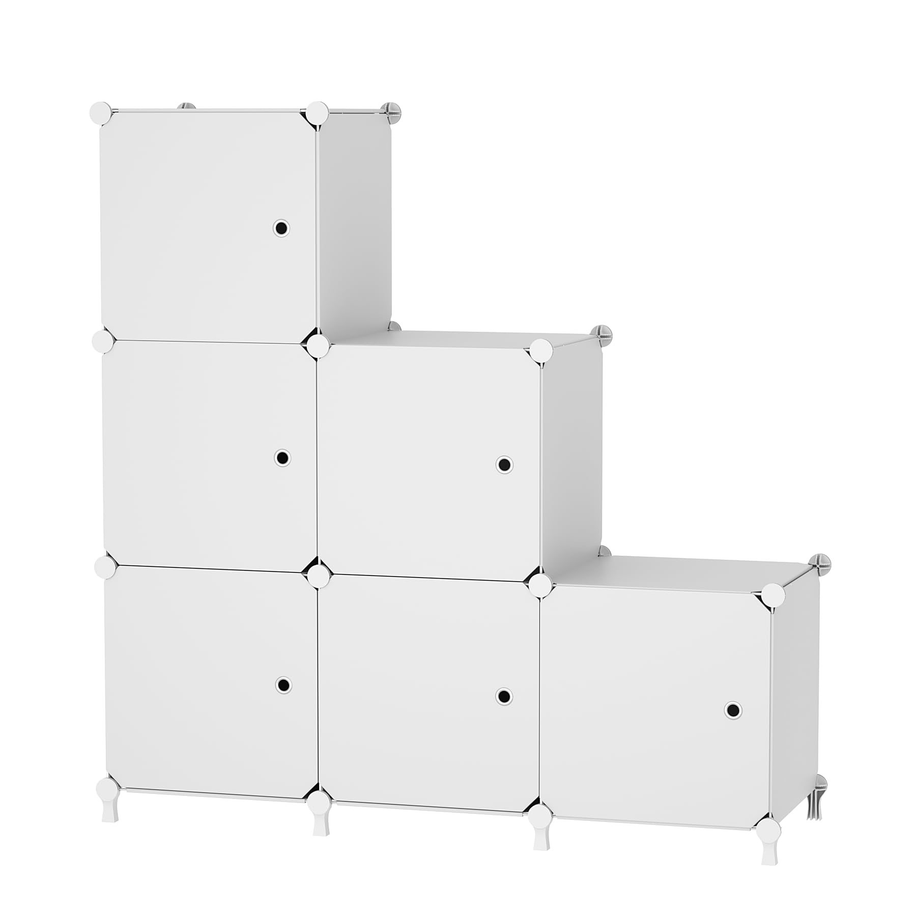 ATTDETJL vue de face de l'armoire 6 cubes montrant un rangement ordonné