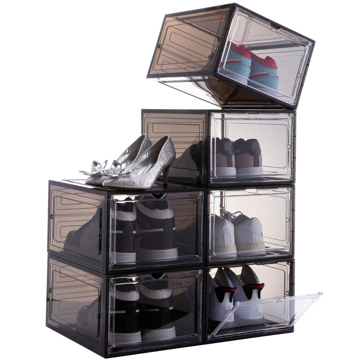 Attelite vue avant transparente montre chaussures rapidement