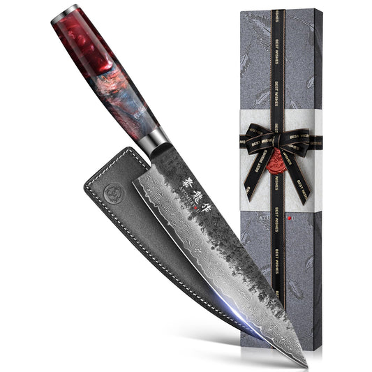 Atumuryou couteau 8" vue de face montrant design et équilibre