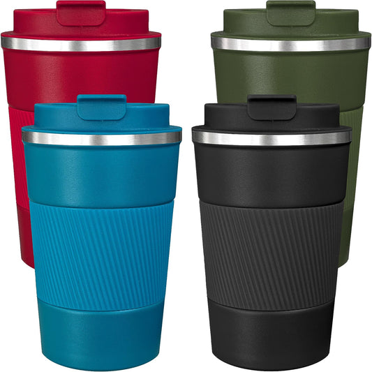 ATZNZIK vue frontale du pack de 4 gobelets, couleurs vives et ergonomie pratique