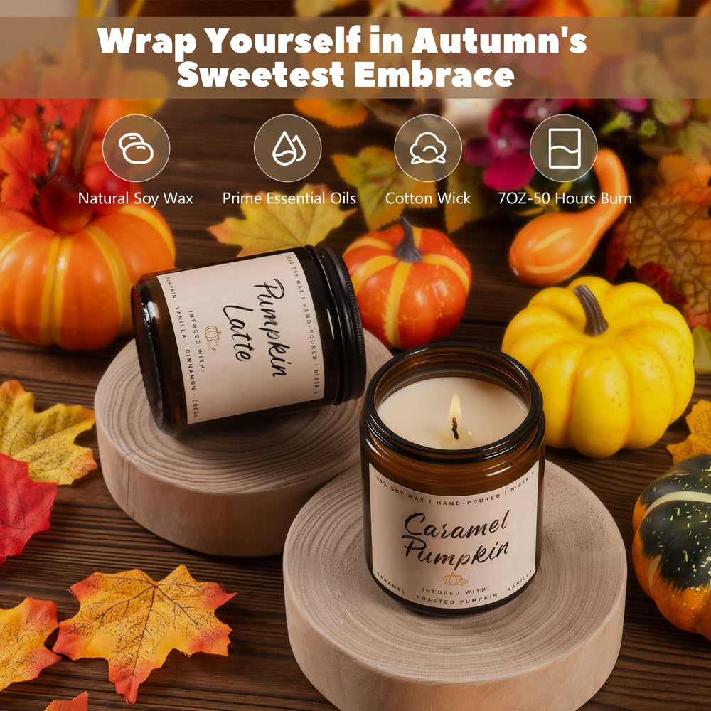 Auelife bougie Ginger Pumpkin allumée créant ambiance chaleureuse