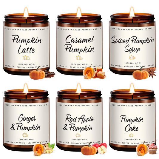 Auelife coffret 6 bougies automne affichage élégant pour offrir