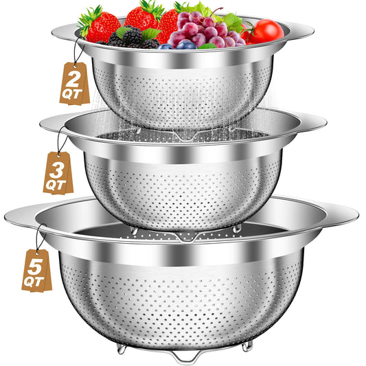 AUFETQ passoire avant-packaging montrant la finition inox et robustesse