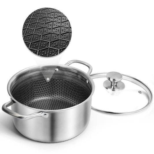 Aufranc vue avant de la marmite inox 6 QT, finition élégante et résistante