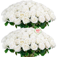 Auihiay face avant du paquet montrant 60 roses blanches et valeur