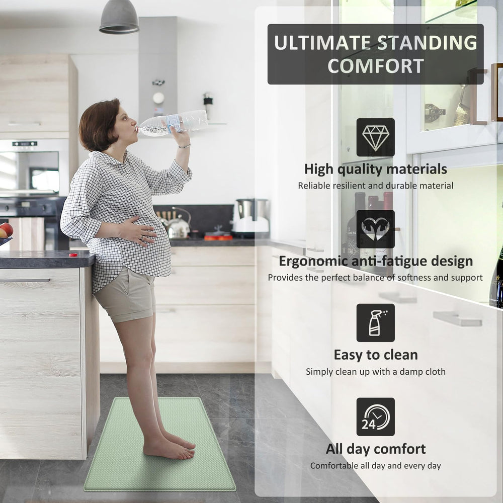AUTODECO tapis vert clair dans cuisine moderne ajoutant confort et esthétique