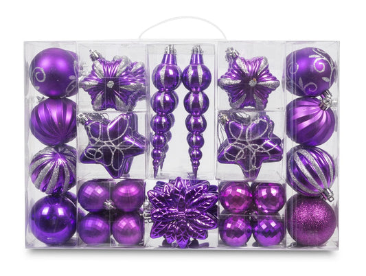 AUXO-FUN coffret main transparent montrant 73 ornements pratiques
