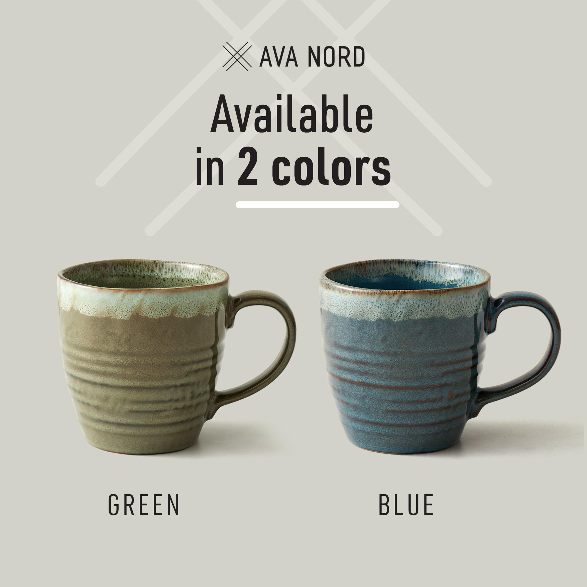 Ava Nord mug rempli d'un latte montrant utilisation quotidienne conviviale