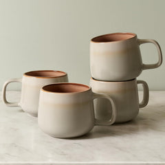 Ava Nord ensemble de 4 mugs face, design sage ash et look artisanal pour une table élégante