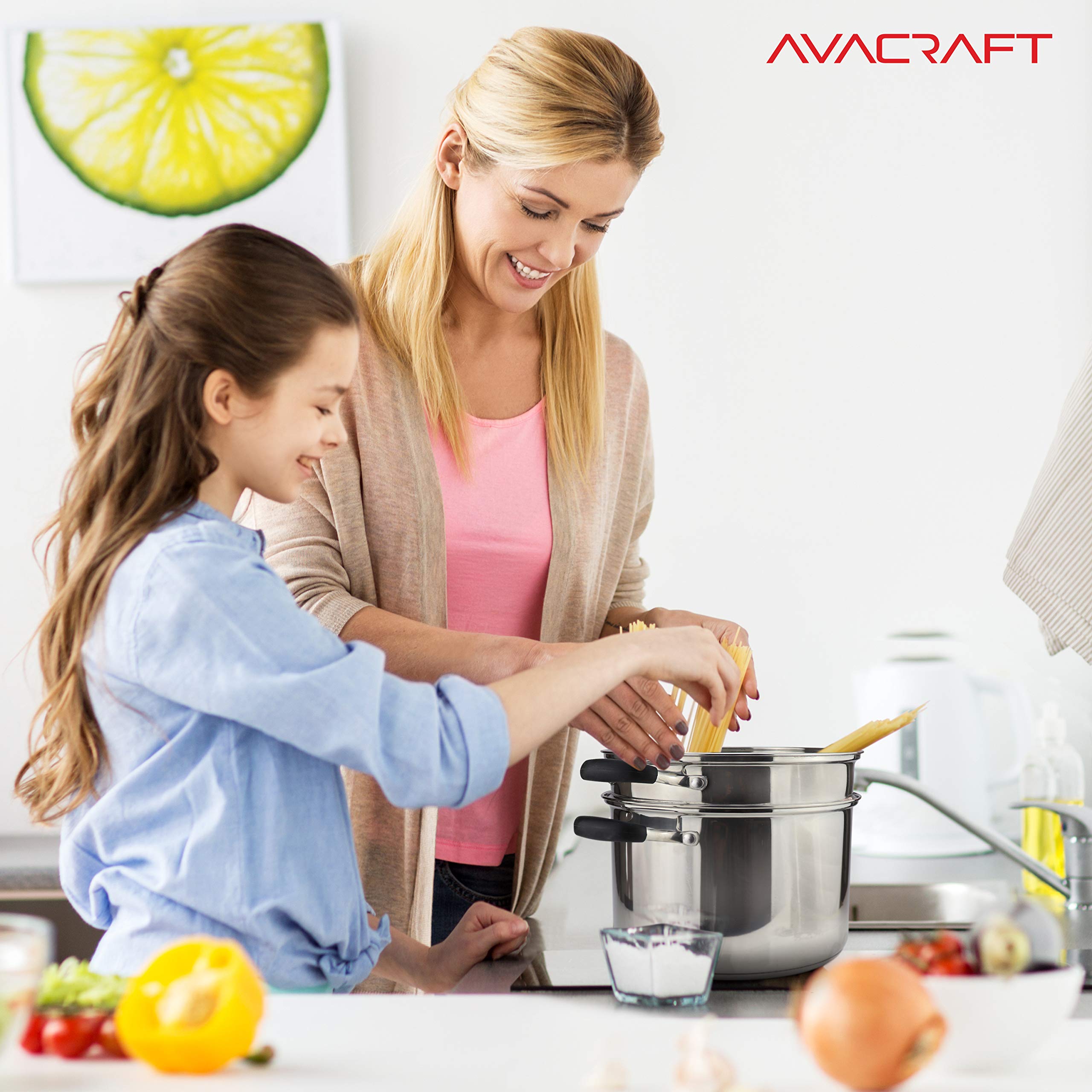AVACRAFT ensemble posé sur plaque induction démontrant compatibilité et conduction