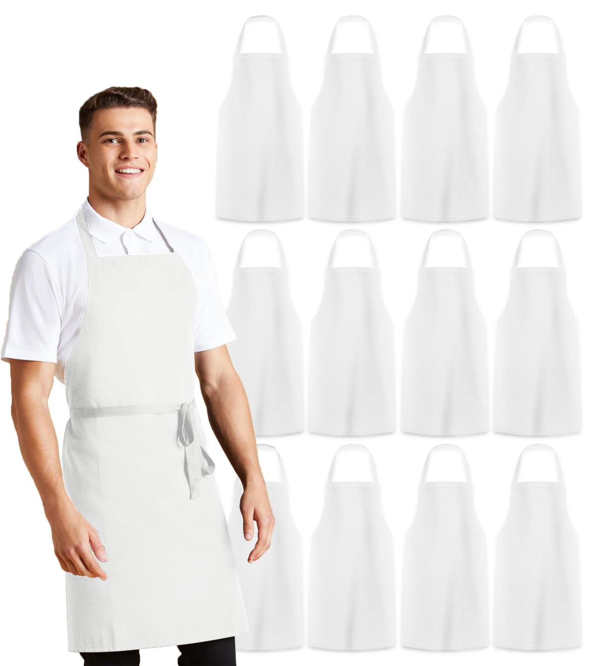 Avalon Kitchen tablier blanc vue de face protégeant vêtements professionnelle