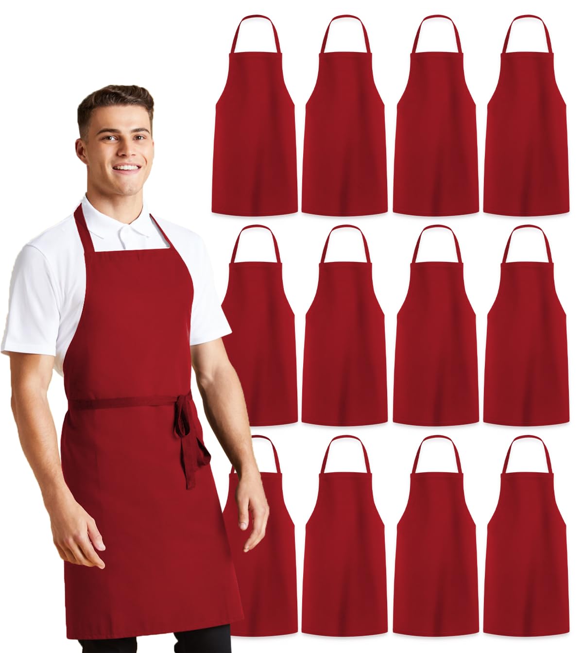 Avalon Kitchen tablier rouge face avant protection uniforme