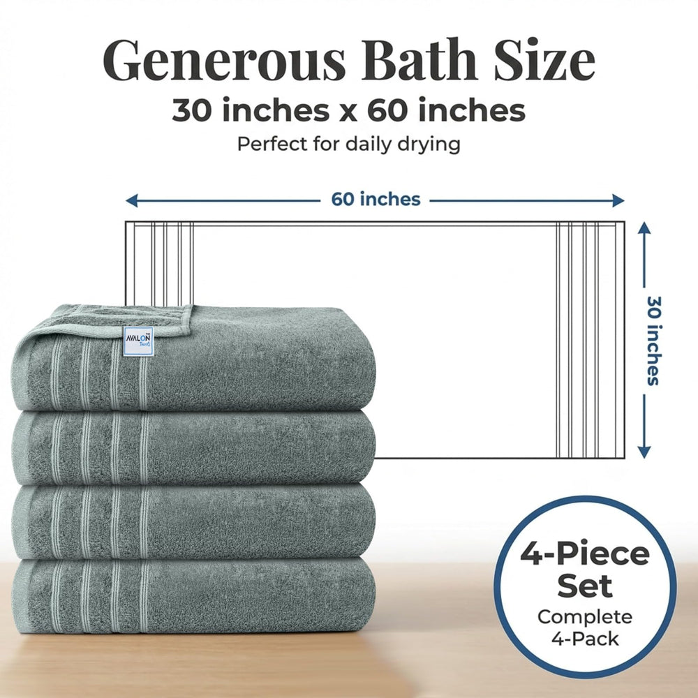 Avalon Towels lot de quatre empilées sur étagère apportant uniformité