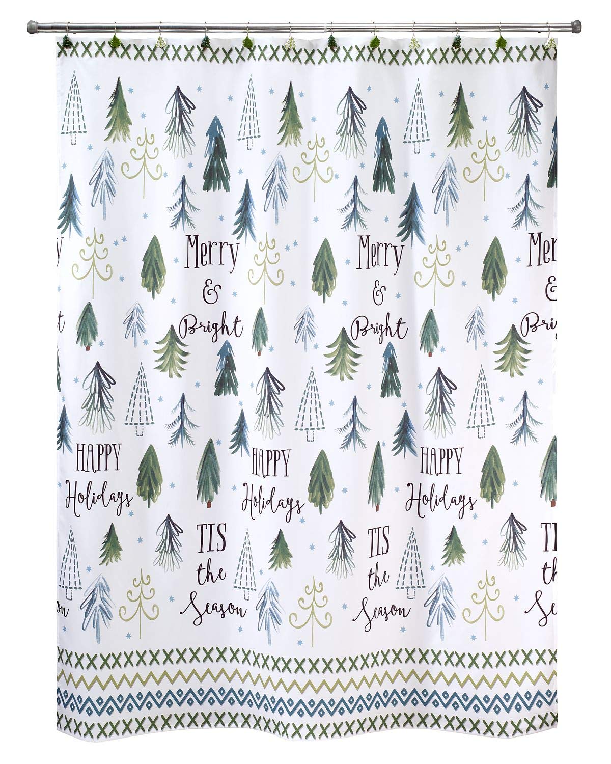 Avanti Linens rideau de douche Noël face motif sapins apporte ambiance festive