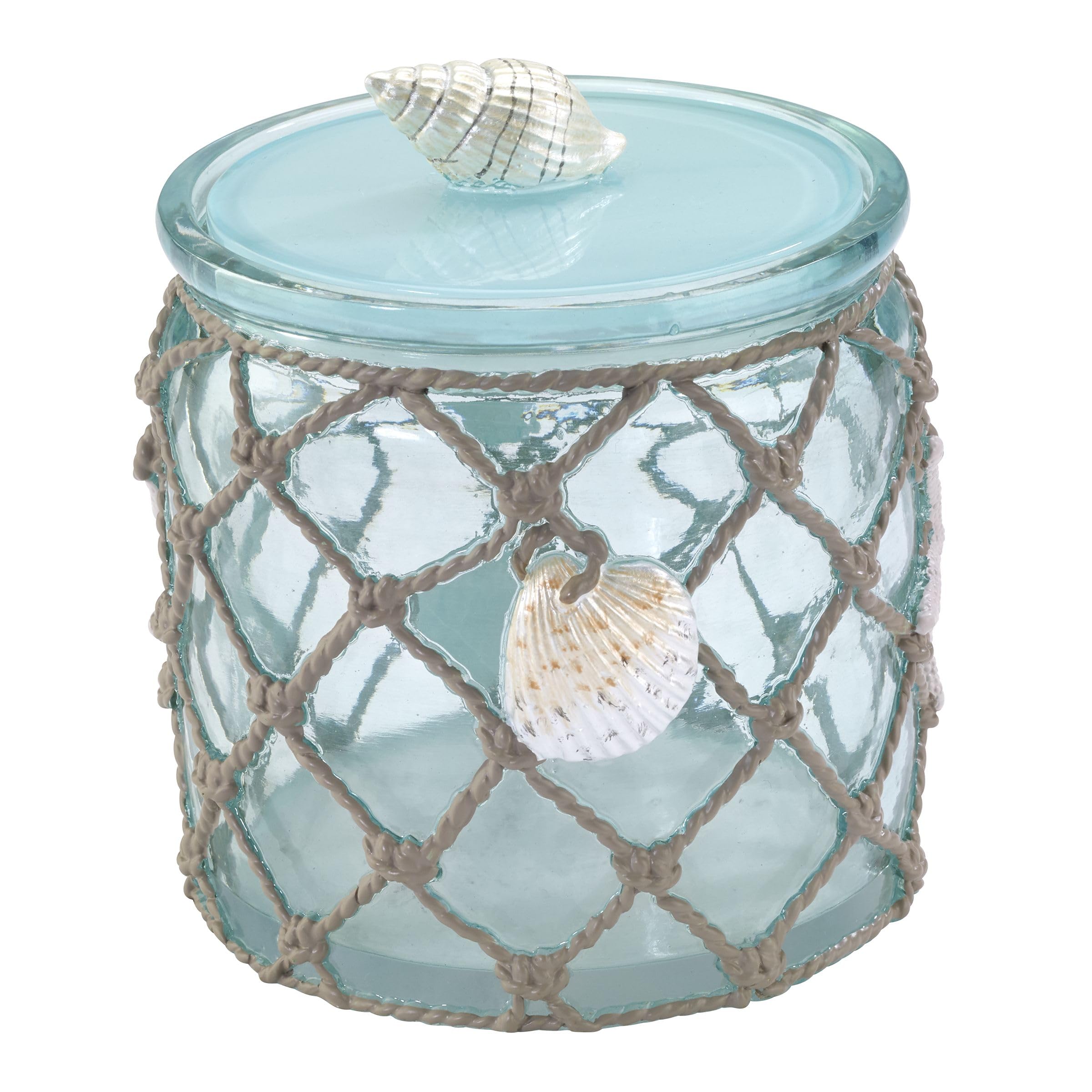 Avanti Linens bocal Seaglass face avant montrant la teinte bleu‑vert et rangement organisé