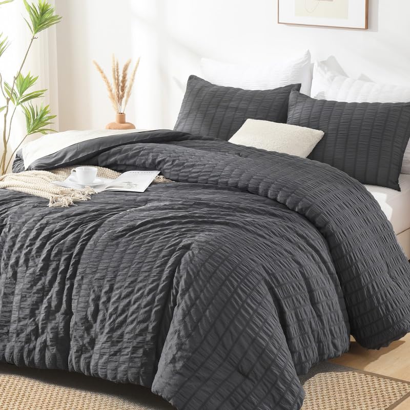 AveLom couette face avant montrant le motif seersucker et esthétique raffinée