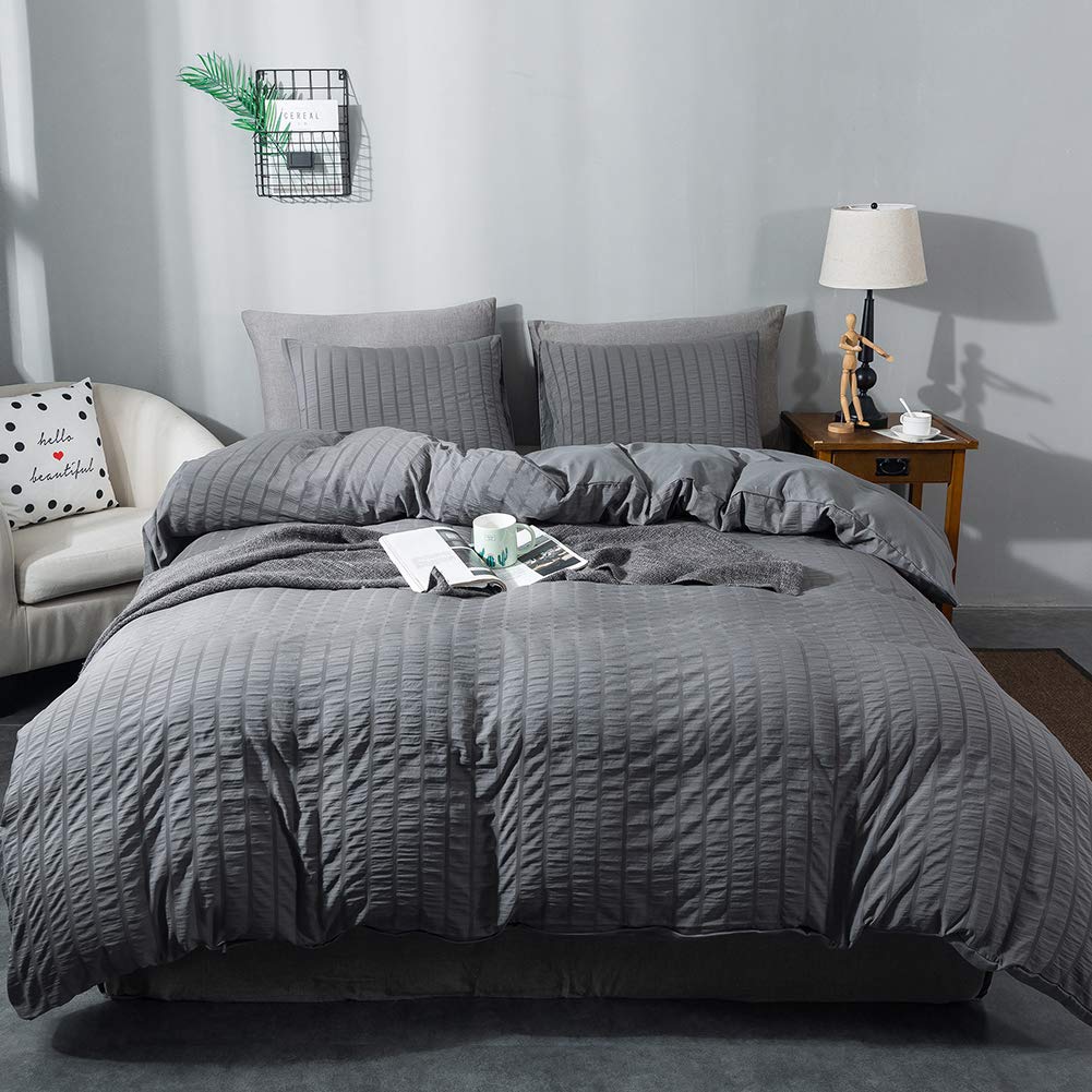 AveLom housse de couette face gris montrant style élégant et finition durable