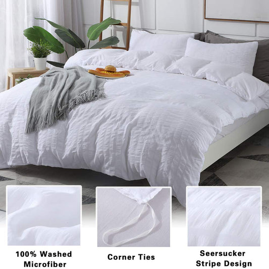AveLom gros plan du tissu seersucker doux montrant confort et texture