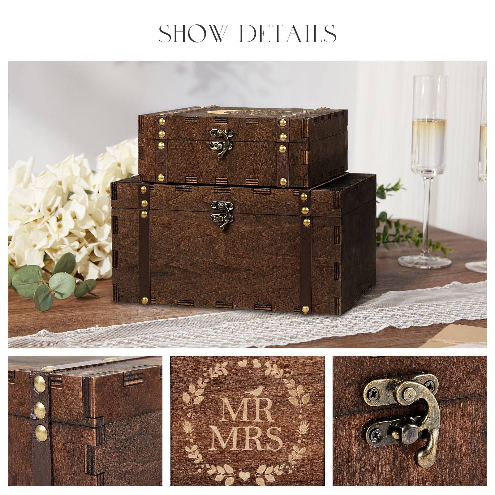 AW boîte Mr and Mrs gros plan gravure bénéfice personnalisation romantique