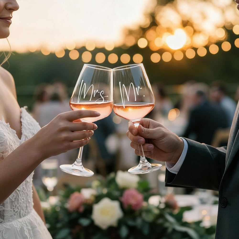 Gros plan gravure sur la boîte AW BRIDAL, souvenir personnalisé et décoratif