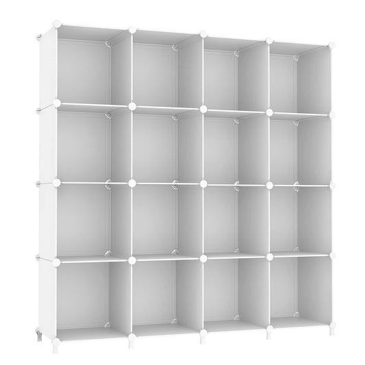 AWTATOS vue avant de l'étagère 16 cubes offrant rangement organisé