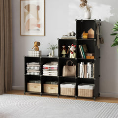 AWTATOS étagère remplie de livres et chaussures, organisation pratique