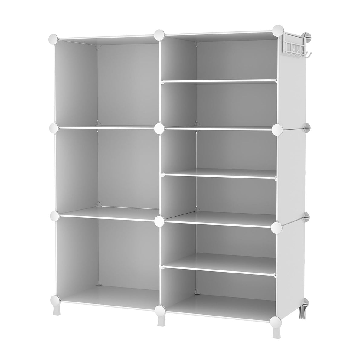 AWTATOS face avant de l'étagère blanche montrant six cubes pour organisation efficace