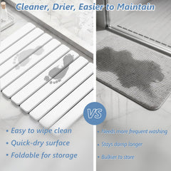 AWW tapis en usage personne sortant de la douche réduisant l'humidité au sol