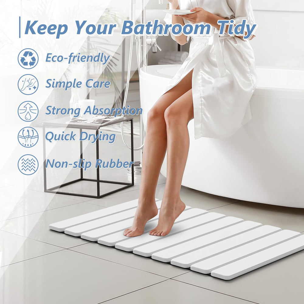 AWW tapis posé dans salle de bain stylée montrant esthétique et hygiène
