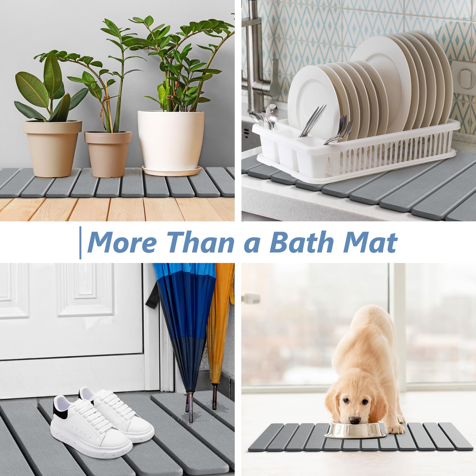 AWW tapis en usage après douche démontrant séchage rapide des pieds