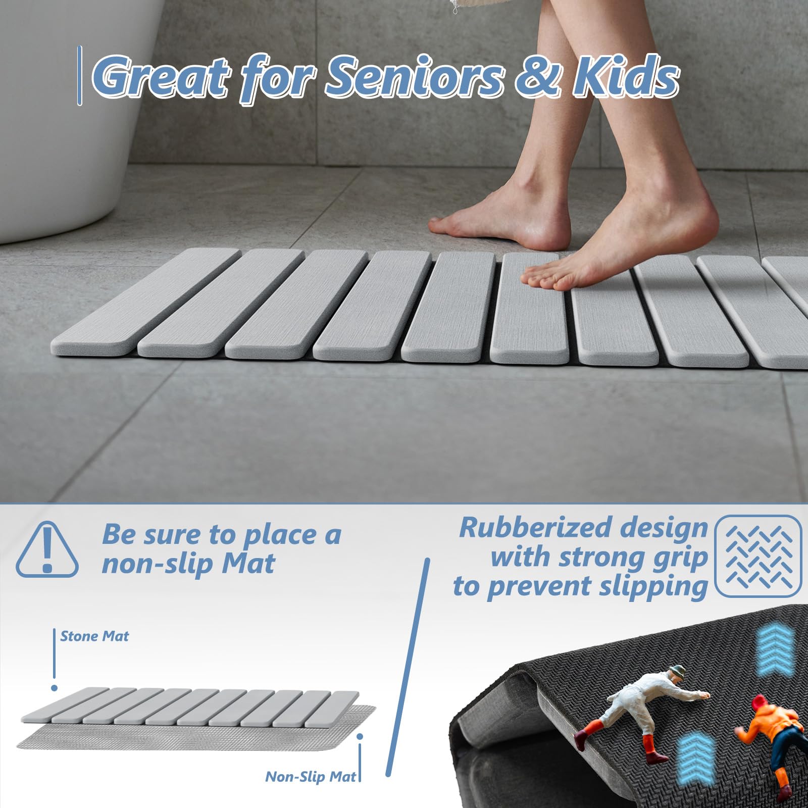 AWW tapis plié pour rangement gain de place dans petite salle de bain