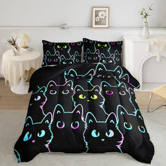 Axolotl couette face avant montrant le motif chat vibrant et décoratif