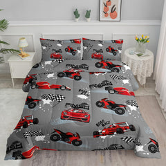 Axolotl couette face avec motif voitures, ajoute couleur et joie à la chambre