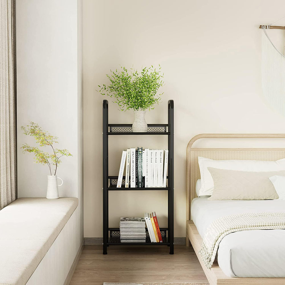 Azheruol étagère dans coin de chambre montrant rangement compact élégant