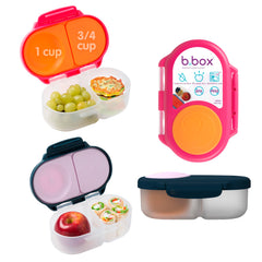 b.box vue avant du duo de snack box montrant format compact et fermeture sécurisée