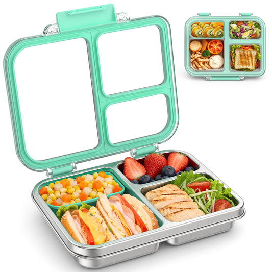 BABHAMNESS boîte bento face ouverte montrant trois compartiments, rangement optimisé