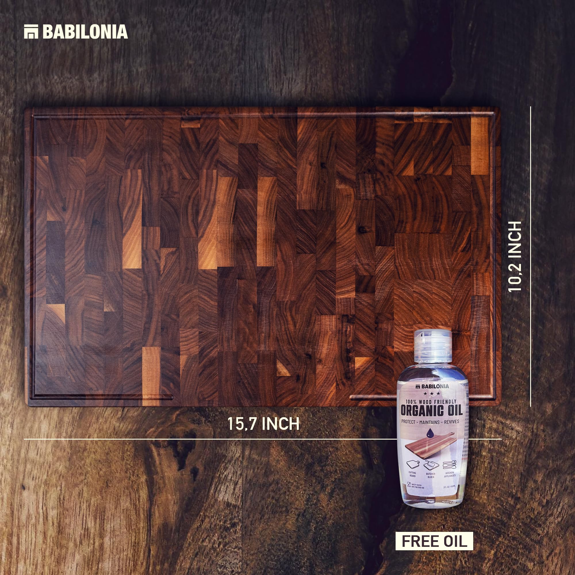 BABILONIA bouteille huile organique et plaque incluses, entretien simple