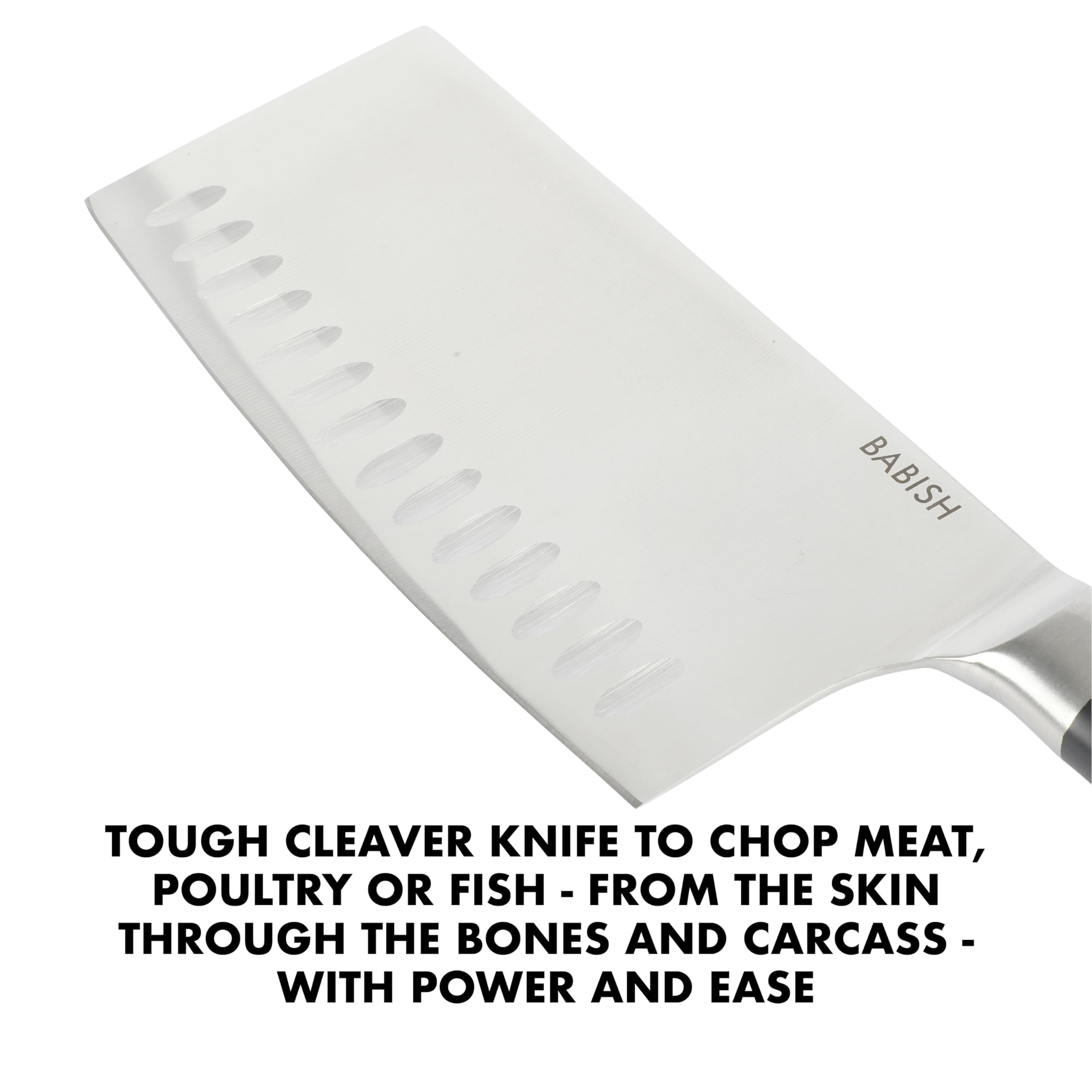 Babish packaging et étiquette du cleaver mettant en valeur la qualité